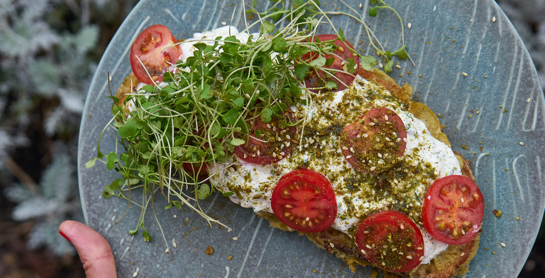 Bettina's Savoury French Toast with Courgette Tzatziki & Phukka