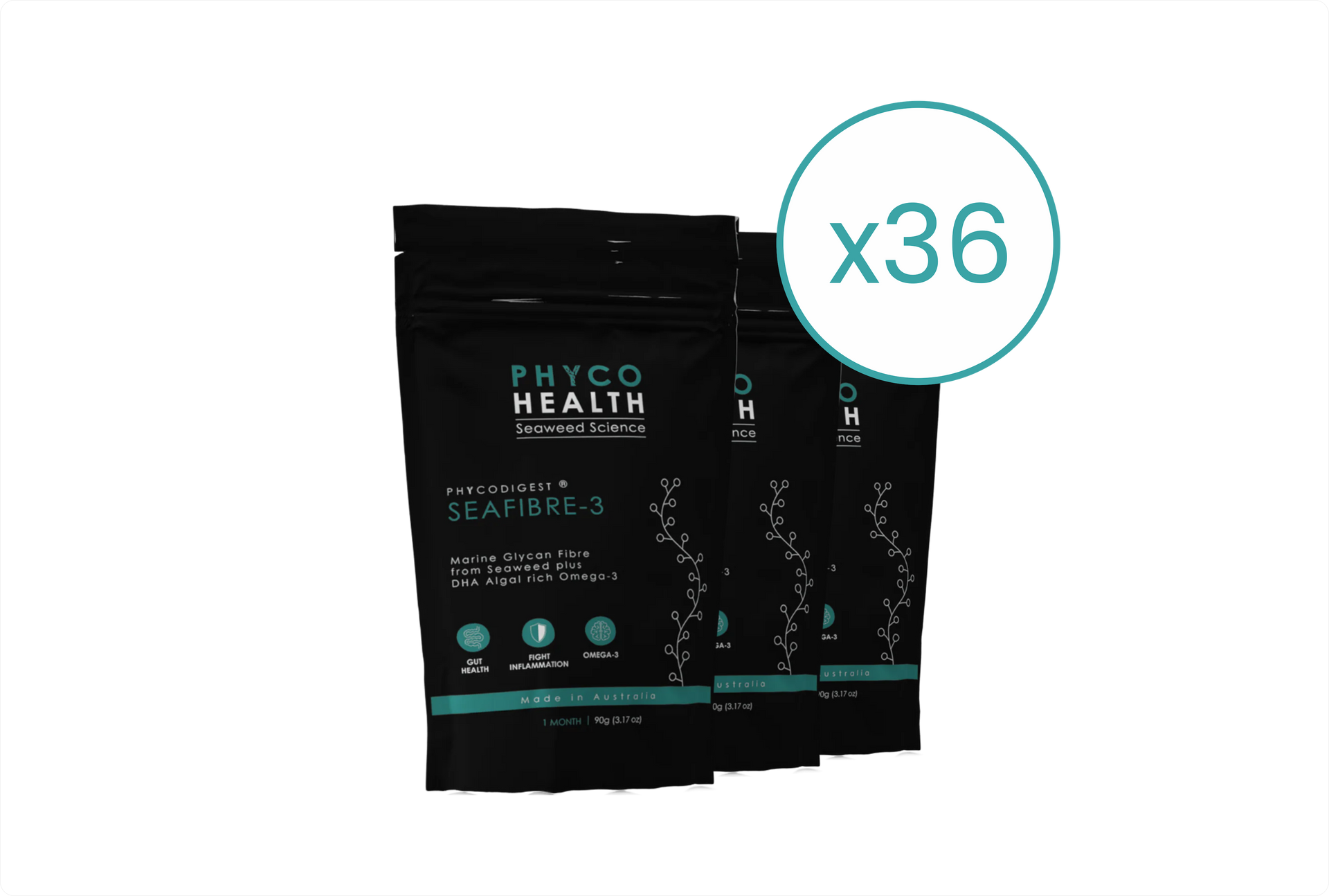 CARTON - SEAFIBRE-3 Seaweed Fibre & Algal Omega-3 (36un)