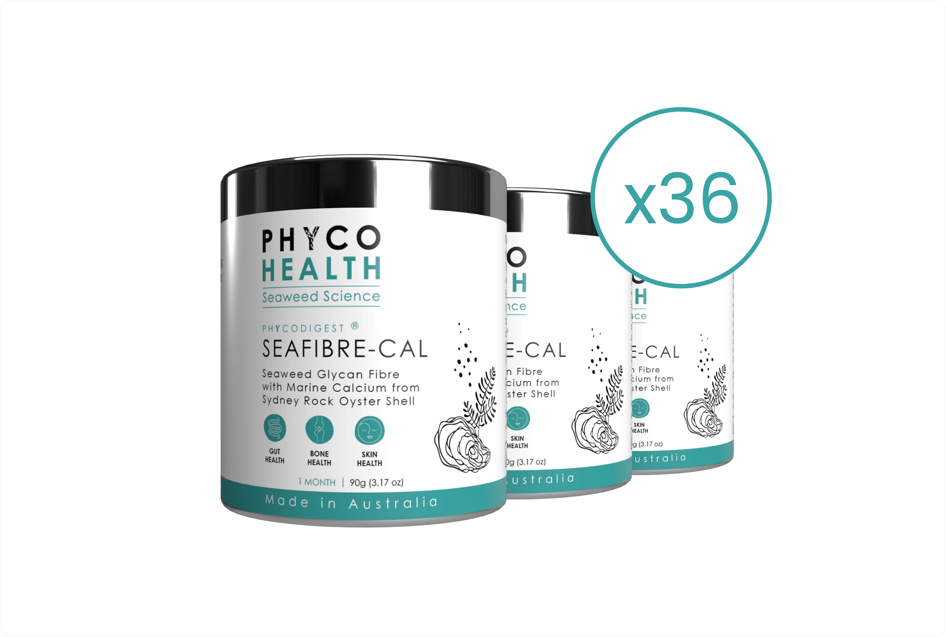 CARTON - SEAFIBRE-CAL Seaweed Fibre & Oyster Shell Calcium (36un)