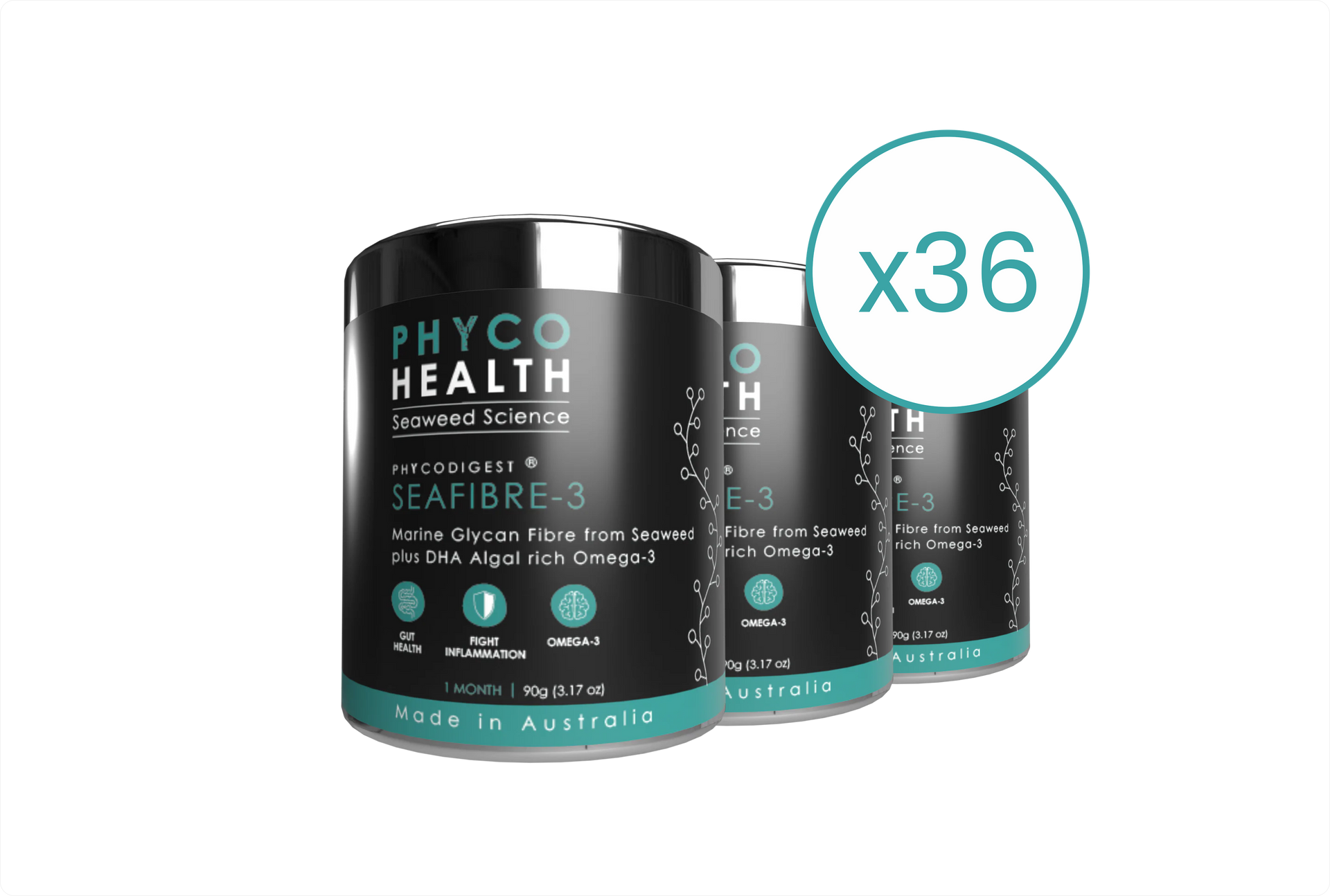 CARTON - SEAFIBRE-3 Seaweed Fibre & Algal Omega-3 (36un)