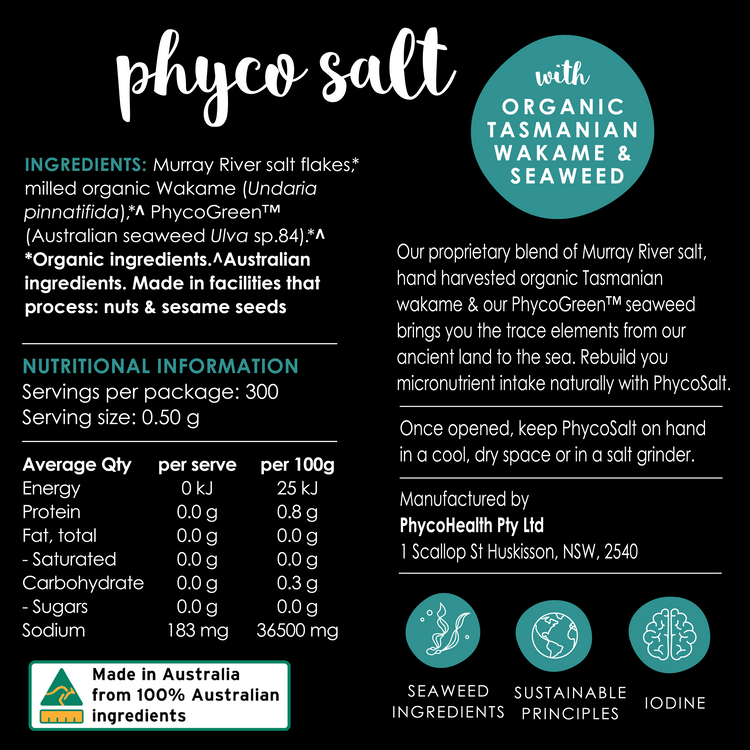 PHYCOSALT naturally iodised salt flakes with seaweed